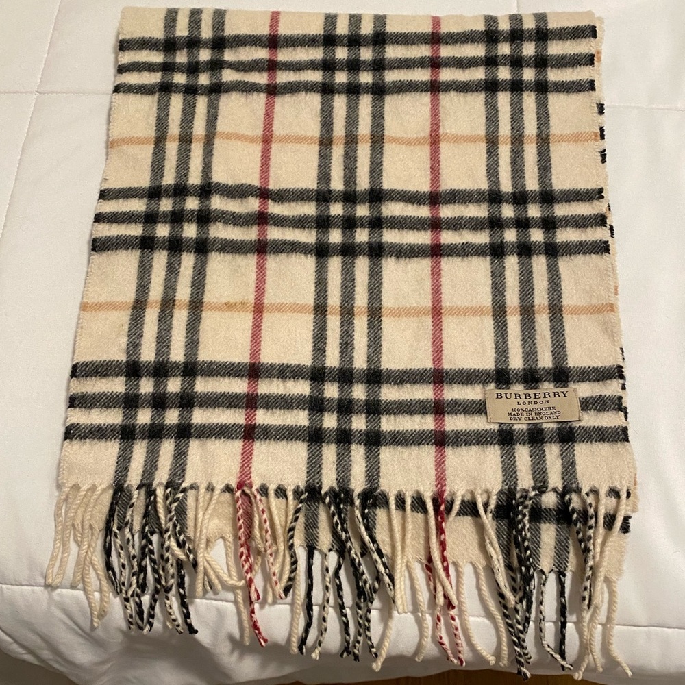 Burberry Tan 100% Cashmere Scarf